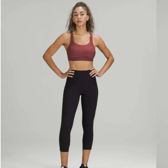 Lululemon Run Times Bra Bundle Of 2 Size 36D Mulled Wine Rover Grey LW2CQLS GUC - Picture 1 of 14